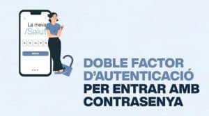 Dona configurant doble factor d'autenticació en mòbil per accedir amb contrasenya de forma segura