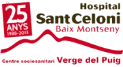 Logo del 25è aniversari de l'Hospital Sant Celoni Baix Montseny i Centre sociosanitari Verge del Puig (1998-2023)