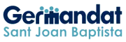 Logotip de Germandat Sant Joan Baptista en colors blau i turquesa sobre fons blanc